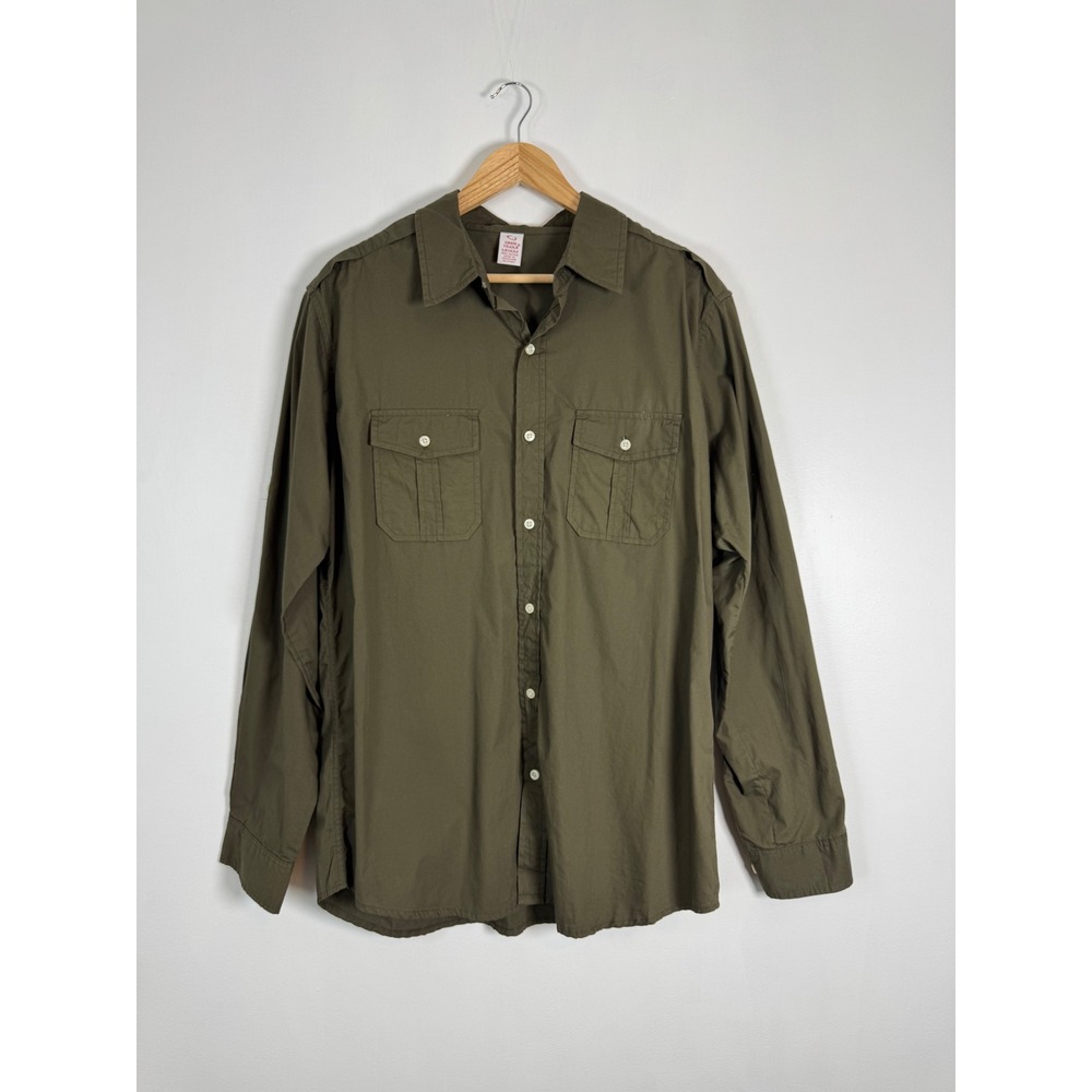 Gorpcore Open Trails Mens Med Utility Shirt Olive Green Military Safari Cotton